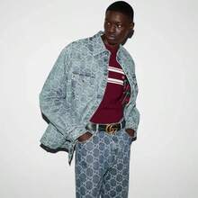 GUCCI GG Marmont Wide Leather Belt With Double G Buckle, Unisex Style, Black, 4cm Wide. - 414516-AP00T-1000-4cm - 查看 5