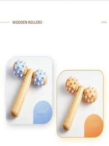 1pc Handheld Double-Layer Massage Roller Device, With Rolling Parts To Relieve Body Aches And Pains, Easy To Operate - View 8