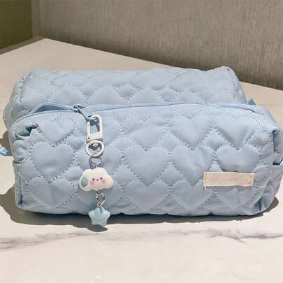 1 Chiếc. Hộp đựng bút/hộp đồ dùng học tập hình trái tim bằng muối biển, hộp bút học sinh dễ thương và thời trang, kiểu Nhật Bản, dung tích lớn, hộp đựng văn phòng phẩm, đồ dùng học tập cho học sinh, quà tặng tựu trường, hộp đựng bút chì.