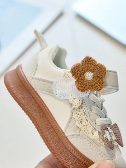1 Pair Kids' Fashion Soft Bottom Casual Sneakers, Children Students Versatile Leather Flat Shoes, Baby Soft Sole Loafers
