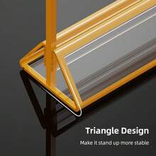 6pcs Transparent Acrylic Sign Holder With Gold Frame And Vertical Stand, 4"X6" (10x15cm) - Double-Sided Tabletop Menu Display Stand For Wedding Table Numbers, Restaurant Signage, Photo And Art Exhibition - T-gold - View 5