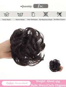 Claw Clip Messy Bun Ponytail Messy Hair Bun Extensions Wavy Curly Chignon Synthetic Tousled Updo Hairpieces For Women Girls - Multicolor - View 13