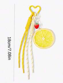Fashionable & Versatile Strawberry Lemon Pendant, Personalized Design, Contrast Color Bag Charm, Cute & Lightweight Keychain Suitable For Shopping, Dates, Daily Outings And Work - Multicolor - View 3