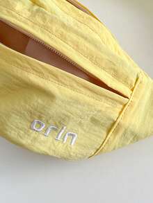 1 chiếc túi đeo ngực/đeo hông bằng nylon in chữ, kiểu dáng thường ngày, có khóa kéo, phù hợp sử dụng mọi mùa. - A - Xem 6