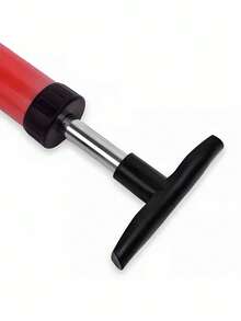 1个升级版重型马桶排水管清洁工具，配备红色橡胶手柄和红色塑料头 - 高效疏通马桶、水槽和淋浴间的堵塞物 - 耐用的管道维护设备，握感舒适，结构坚固，家用浴室管道疏通工具 - A - 查看 6