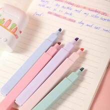 12pcs Muted Tone Fluorescent Highlighter Pens, Large Capacity Colorful Retro Highlighters, Essential For Students Back To School - Multicolor - View 6