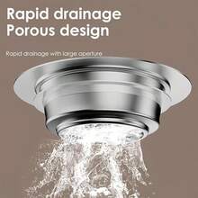 3-In-1 Plastic & Stainless Steel Kitchen Sink Drain Strainer And Stopper Set, Polished ABS And Stainless Steel Drain Grate With Hair Catcher, Fits Bathroom And Kitchen, US Standard Drain Protection - Stainless Steel Sink - View 3