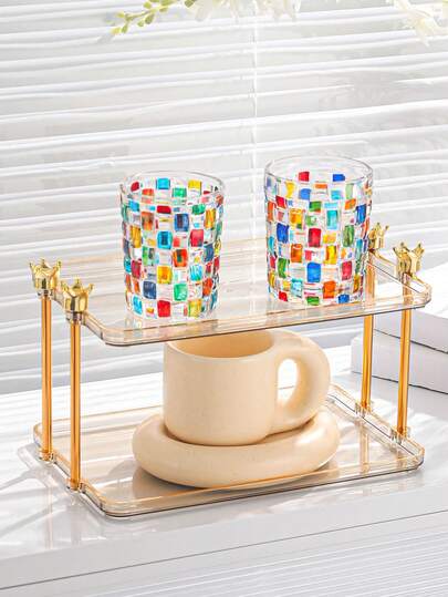 1个塑料母婴收纳托盘，适用于存放奶瓶、零食、糖果、奶粉