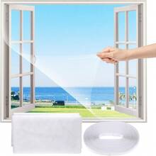 一套1片，自粘式魔术贴密封安全纱窗，150*200厘米，免打孔，家用防蚊纱帘。魔术贴包边结实耐用，透光透气，不闷热。适用于卧室、客厅和厨房窗户。安装简便快捷，可自行安装。有三种颜色可选。 - 簡約風 - 查看 7