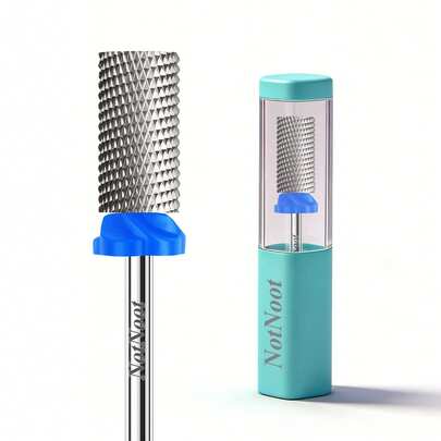  NotNoot Acrylic Nail Drill Bit 3/32",Professional Tungsten Carbide Cylinder Barrel Efile Nail Bit,Safety Flat Top Fast Remove Hard Gel For Polishing Nail Art Pedicure Manicure Salon & Home,Medium