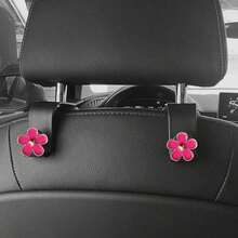 2pcs Elegant 5-Petal Flower Shaped Car Seat Headrest Hook, Simple Installation Multi-Function Storage Hook For Bags, Purses, Shopping Bags, Hats Etc.-DCFV - 2pcs-white - View 7