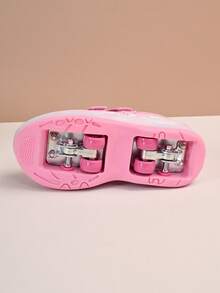 单扣可伸缩轮滑鞋，时尚运动鞋 - 淺粉色 - 查看 5