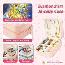 1pc Diamond Painting Kit With Zipper Jewelry Box, Mandala Flower Pattern, Non-Woven Fabric Material, Diamond Mosaic Cosmetic Box, Large Capacity, Suitable For Women's Holiday Gifts, Carnival Presents - View 9