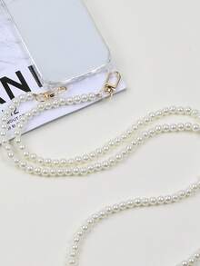 Funda de teléfono con cordón bandolera compatible con Apple 14 15 PRO MAX, para deportes al aire libre, versión internacional, no la versión nacional - Blanco perla - Ver 3