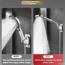 360°旋转黄铜淋浴喷头支架，带柔性鹅颈软管，角度可调，方便够取，耐用黄铜浴室水龙头适配器，淋浴配件 - 蓮蓬頭 - 查看 7