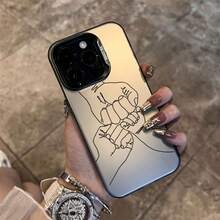 Painted Graffiti 1pc Warm Family Of Three Laser IMD Soft Edge Hard Back Phone Case, High Quality Compatible With Apple Models 17/17Pro/17Promax/16/16Plus/16Pro/16ProMax/15/15Plus/15ProMax/14/14Plus/14Pro/14ProMax, 13/13Pro/13ProMax, 12/12Pro/12ProMax, 11/11Pro Max - Multicolor - View 5