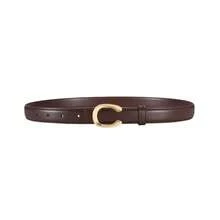 Cinturón de mujer de tono dorado 2025, hebilla de aleación con decoración de letra retro, cuero PU suave de cintura alta ajustable, cinturón versátil de lujo minimalista y tranquilo para vaqueros, vestidos, trabajo, casual, transporte, streetwear, escuela, verano, otoño - Multicolor - Ver 17