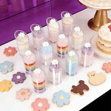 10/20/30/50/100个装透明斜边圆杯，慕斯杯，布丁杯，甜点杯，冷饮派对杯，可重复使用，适用于婚礼、节日和各种主题庆祝活动 - 無色 - 查看 10