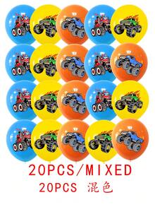 10/20 piezas Globos de 12 pulgadas con temática de camiones monstruo y autos de carreras, suministros para fiesta de cumpleaños, decoraciones para el hogar para todas las personas - Ver 6