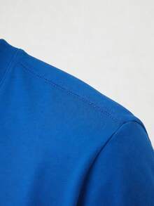 Women's Plus Size Cotton T-Shirt, Beautiful Disaster Graphic Print, Vintage Bull Skull & Rose Design, Casual Loose Fit Tee, Short Sleeve Round Neck Top, Sizes M-5XL, Soft Comfortable Cotton Fabric, Fashionable Western Style Shirt For Daily Wear - 藍色 - 查看 4