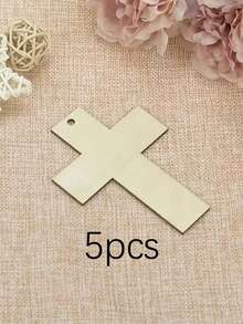 Personalized Wooden Baptism Cross Gift - Custom Name Plate, Elegant Calligraphy And Floral Pattern, Natural Wood Religious Decor For Church, Home, Christmas, Thanksgiving - Baptism, Wedding, Anniversary Unique Memento - Apricot - View 9