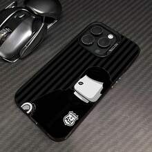 Figura  negra con lápiz labial negro.funda de teléfono Fundas compatibles con ,Apple,VIVO,OPPO,,, y Honor.Fabricadas en silicona TPU,ofrecen protección contra golpes y caídas. - Negro - Ver 3