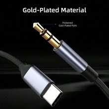 1根3.5mm音频线，Type-C转3.5mm插孔适配器线，兼容音箱、汽车、Type-C转3.5mm手机配件、USB-C适配器线 - 多色 - 查看 7