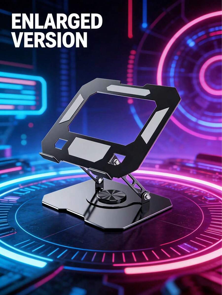 1pc Oversized Ergonomic Laptop Stand - 360° Rotation, Adjustable Carbon Steel Desktop Laptop Riser, Compatible With 10-17.3 Inch Laptops, Ideal For Home & Office - View 1