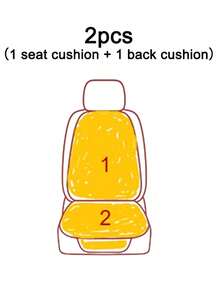 2pcs/Set Comfortable Faux Leather Universal Car Seat Cushion, 4-Season Front Seat Pad With Star Embroidery, Front Single Seat With Backrest Anti-Slip (1 Front Seat Pad + 1 Backrest Pad) - Multicolor - View 9