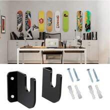 1/2/4 Pares de Suporte de Parede Acrílico para Exposição de Skate, Suporte Flutuante Interno para Armazenamento de Skate, Presente para Entusiastas de Skate - Multicolorido - Visão 2