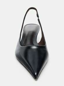 2026 Spring/Summer New Arrival Women's Gray-Brown Pointed Toe Mule Heels - Black - View 3