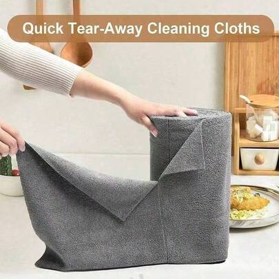 1 rollo de 20 toallitas de limpieza reutilizables, longitud total de 4 metros, toalla multiusos sustituta para la limpieza de la sala de estar, dormitorio y cocina
