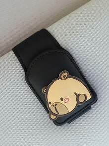 1个可爱卡通猫咪心形磁性皮革汽车遮阳板夹，多功能时尚眼镜架和卡片收纳夹 - 均碼 - 查看 17