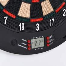 HOMCOM Diana Electrónica Digital Diana con 6 Dardos hasta 8 Jugadores Marcador Puertas Laterales Pantalla LCD y 26 Juegos 44x4,4x50 cm Negro - Negro - Ver 10