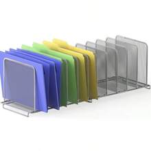 2 Pack- SimpleHouseware Expandable 5 Section Upright File Sorter Organizer Silver - Plata - Ver 7