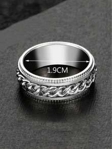 8mm Stainless Steel Rotatable Fidget Ring, Unisex Anxiety Relief Spinner Ring, Jewelry Wholesale - Rotating Ring - View 5