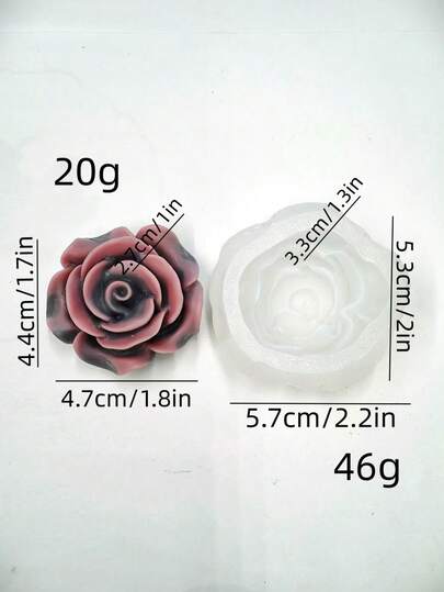 Small & Medium Size Rose Flower Silicone Mold, For Candle, Soap, Cake Decoration, Chocolate, Candy