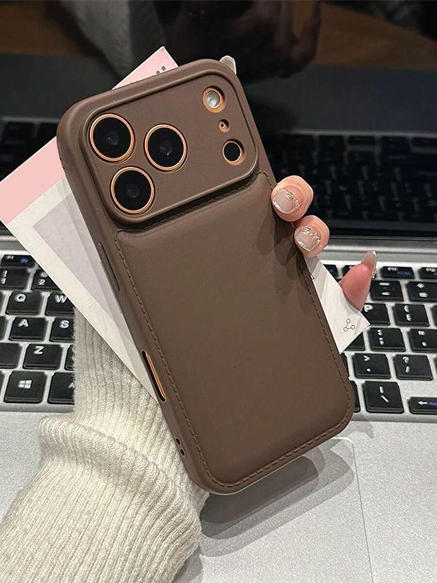 Simple Brown Phone Case, Compatible With IPhone 17 Pro Max/17 Pro/17 Air/17/16/16 Pro Max/16 Plus/16 Pro/15/15 Pro Max/15 Pro/11/12/13/14 Pro Max/12 Pro/12 Pro Max/13 Pro/13 Pro Max/14 Pro/14 Pro Max, Thick Shockproof Full Coverage Phone Case - Brown - Full Coverage - View 1