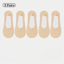 1/3/5 Pairs Spring And Summer Ice Silk Boat Socks For Women, Anti-Slip, No Heel Slipping, Invisible Socks, Thin Low-Cut Socks, Breathable Cool Socks - Multicolor - View 34
