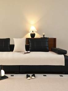 1件加厚沙发套，提花沙发垫，保暖柔软，宠物友好，防污防刮，四季皆宜，适用于1/2/3/4人沙发，客厅、卧室、户外均可使用 - 米色 - 查看 6