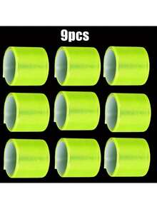 9pcs/3pcs Bicycle Handle Reflective Strap, Suitable For Night Riding, Jogging, Walking Pets, Compatible With Mountain/Road/City Bikes - Multicolor - View 9