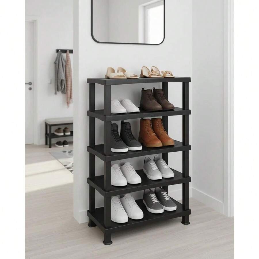 Garage Shed Rk Home Garden Storage Rking Shelves 5Tier Plastic Shelving Unit - Multicolor - View 1