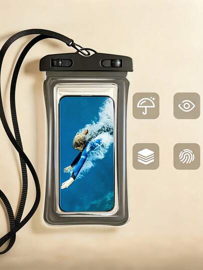 1/2/4pcs "Travel Season" New IP65 Waterproof Inflatable Padded Pouch, Fits Phones Up To 7 Inches, Suitable For Swimming, Surfing, Rainy Travel, Beach, Cruise, Skiing And Other Water Activities