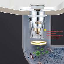 带压入式过滤篮的弹跳式下水器，适用于洗脸盆、水槽、浴室、厨房，浴室配件，浴室工具 - 銀色 - 查看 11