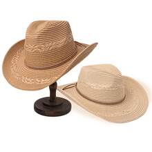 经典美式时尚闪亮编织装饰创意纯色遮阳帽，男女皆宜，户外优雅防晒 - 草帽 - 查看 5