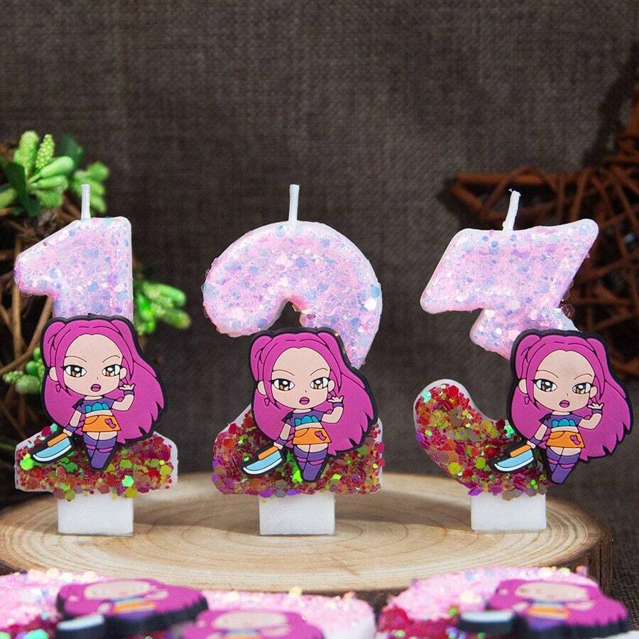 1件/套 巫师米拉生日蜡烛数字蛋糕派对节日用品 数字蜡烛 0-9