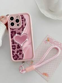Heart & Letter Painted Concave Hole Sunstone Anti-Drop Phone Case, Compatible With IPhone 14, 14 Pro, 14 Pro Max, 13, 13 Pro, 13 Pro Max, 11, 11 Pro Max, 12, 12 Pro, 12 Pro Max, XR, XS, 15, 15 Pro, 15 Pro Max, 16, 16 Pro, 16 Pro Max, 17, 17 Pro, 17 Air, 17 Pro Max, Galaxy S24, A04, A12, A13, A14, A23, A24, A32, A33, A51, A52, A53, A54, A72, S20 FE, 9, 9A - Multicolor - View 4