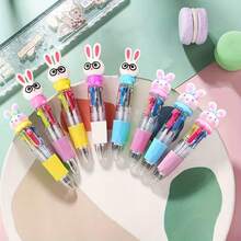 4/10/16 piezas Bolígrafos de punta de bola con forma de conejito de 4 colores - Diseño adorable de conejo, ideal para regalos de Pascua, útiles escolares y artículos esenciales de oficina, accesorios de conejo, Halloween, Pascua, regalo de Navidad - Bolígrafo de Pascua - Ver 5