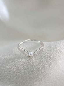 1 chiếc nhẫn hở hình chữ V bằng bạc Sterling S925, thích hợp cho nữ giới đeo hàng ngày, quà tặng gia đình thời trang, kỷ niệm tình bạn và gia đình độc đáo. - hình học - Xem 6