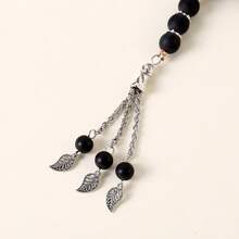 33pcs Black Matte Crystal Tasbih Prayer Beads, Islamic Crescent Moon & Star Rosary Accessories - Multicolor - View 6